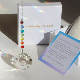 WOOWA rainbow crystal suncatcher brightens windows with colorful light.