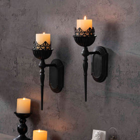 Decorative candle holder set brings timeless charm to living spaces.