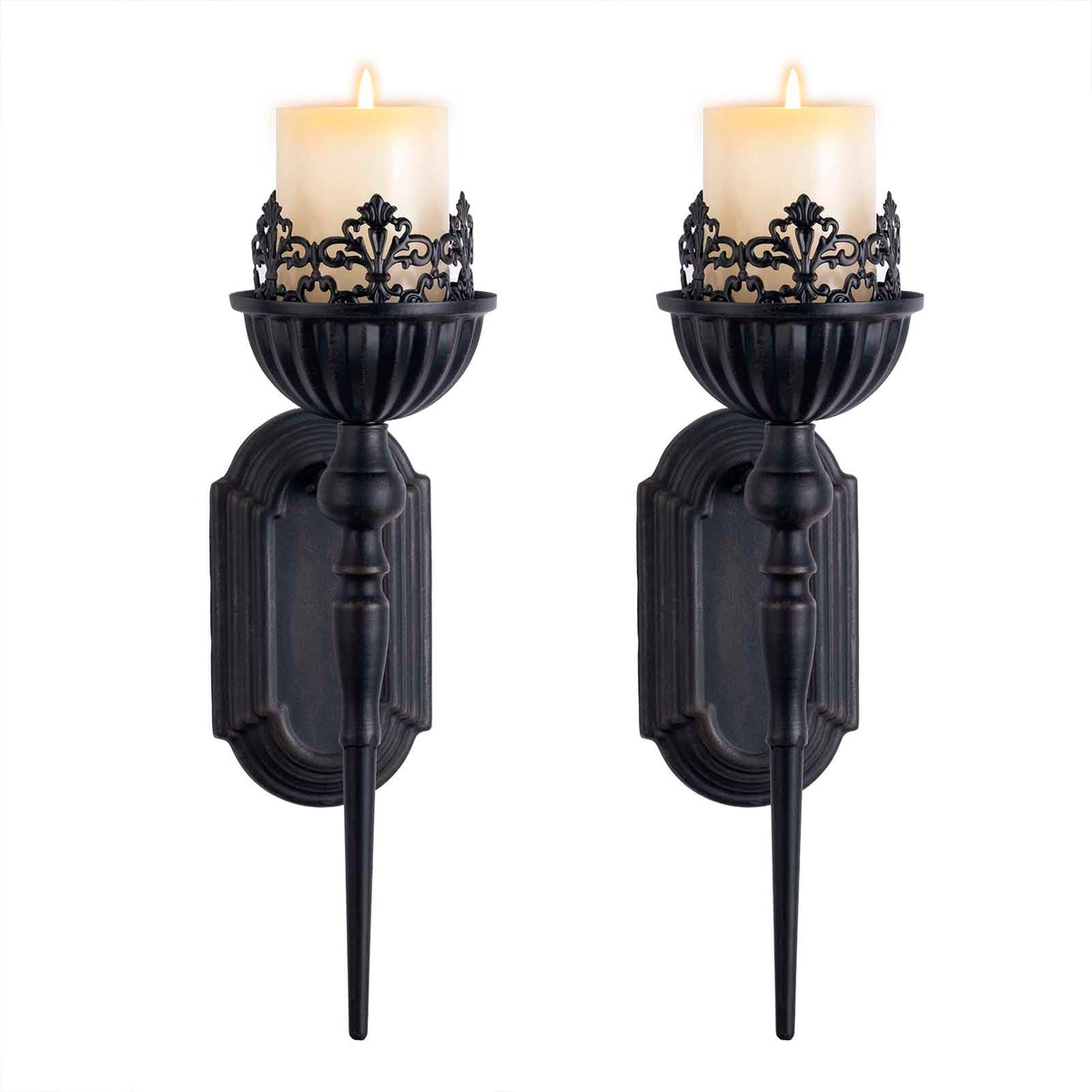 WOPARTY gothic wall sconce with crown and scepter design for ambient living room lighting.