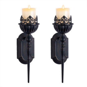 WOPARTY gothic wall sconce with crown and scepter design for ambient living room lighting.