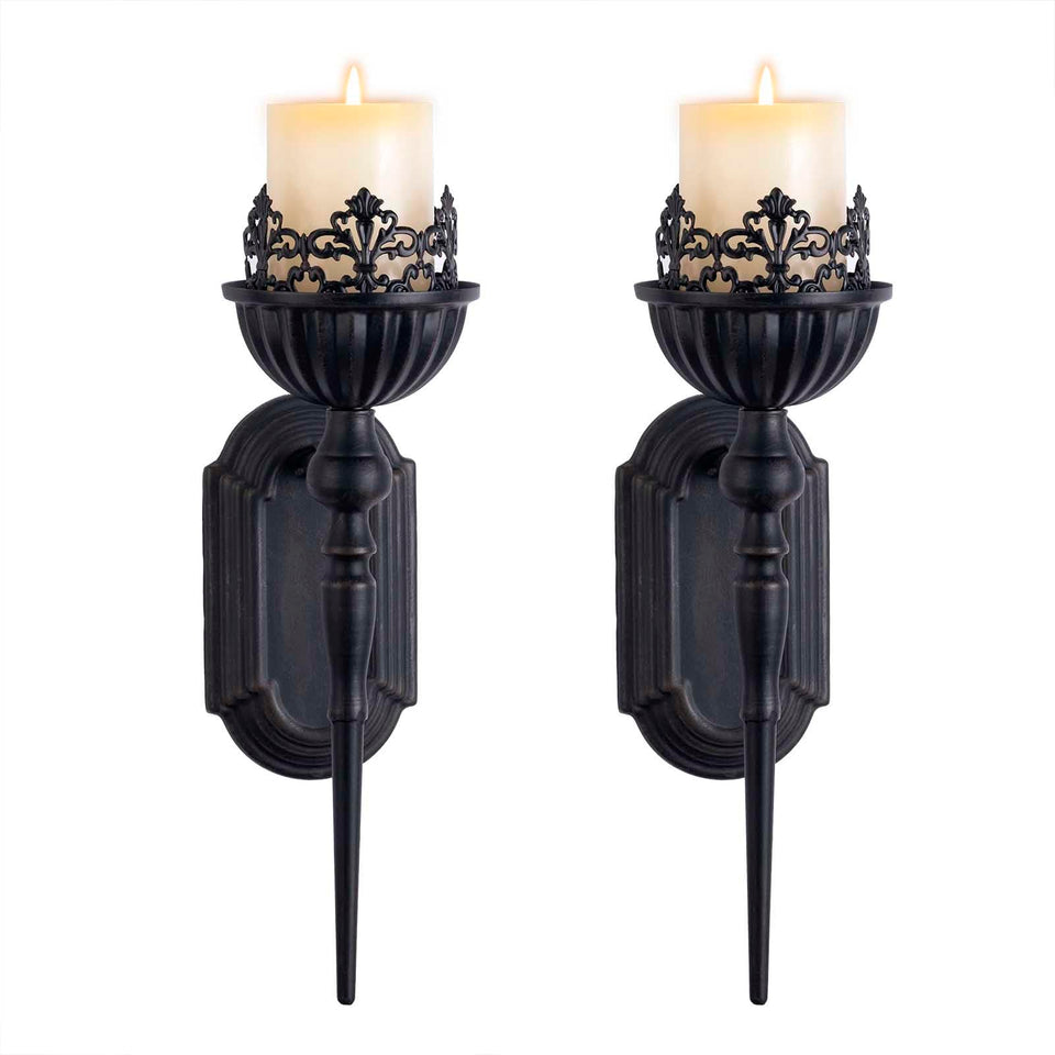 WOPARTY gothic wall sconce with crown and scepter design for ambient living room lighting.