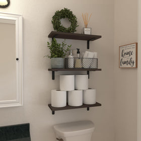 WOPITUES sturdy brackets support up to 40 lb per shelf