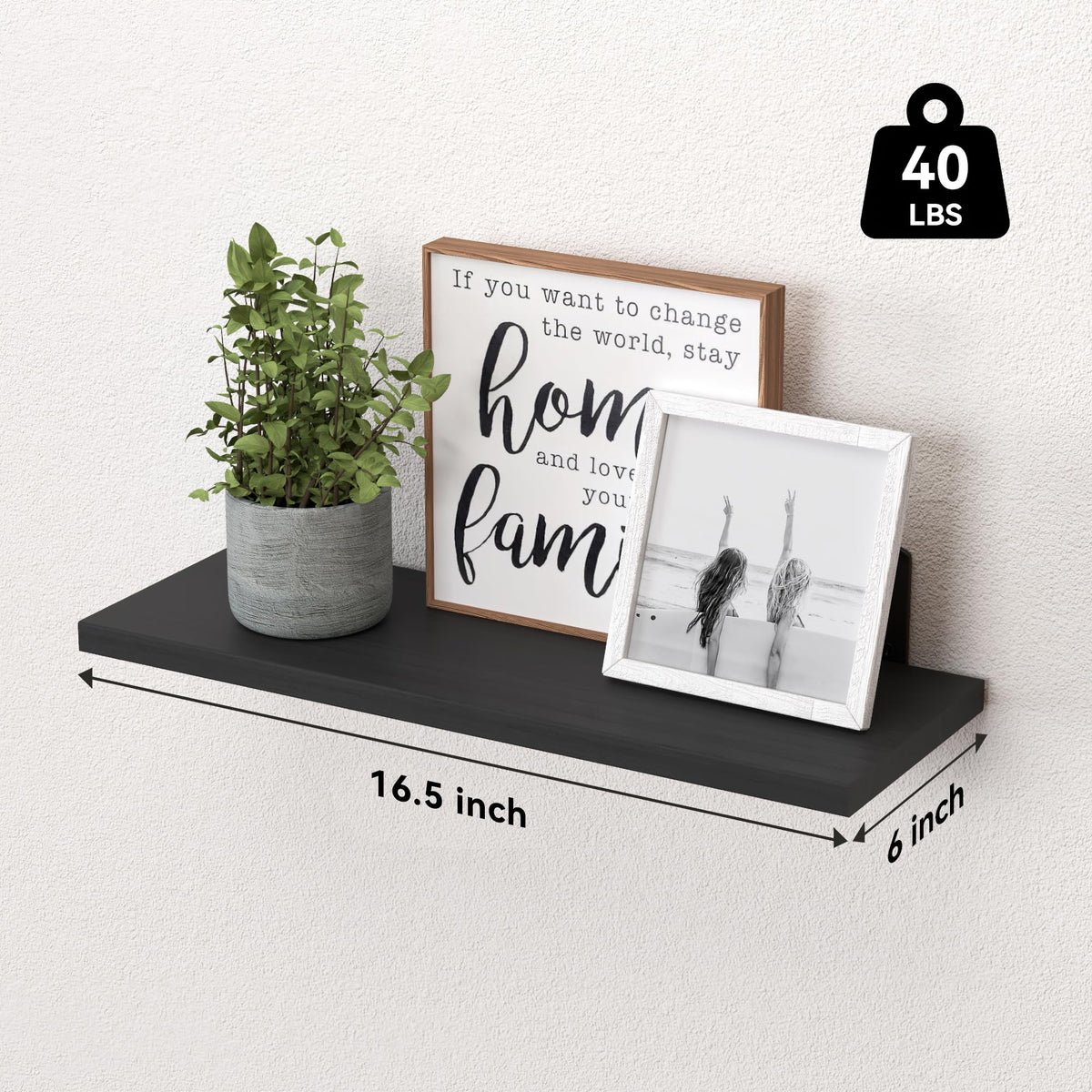 WOPITUES corner shelf fits plants and small accents.