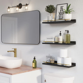 WOPITUES three-shelf set displayed in a corner for living room