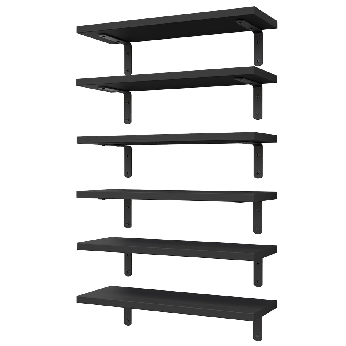 WOPITUES floating shelves 6-pack wall mounting for extra storage.