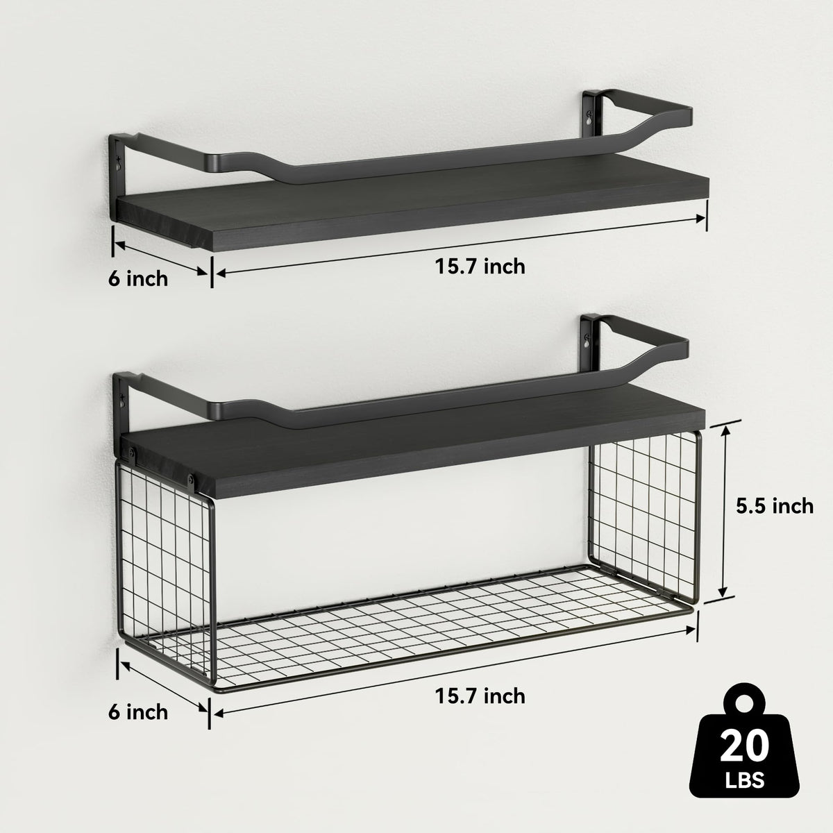 WOPITUES solid wood shelves suitable for bathroom or bedroom display