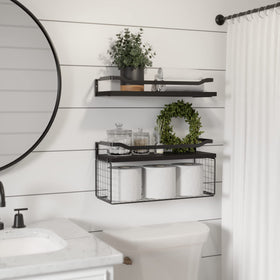 WOPITUES shelves with 3-sided guardrail to keep items secure