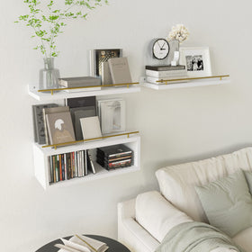 WOPITUES modern white and gold finish complements any room.
