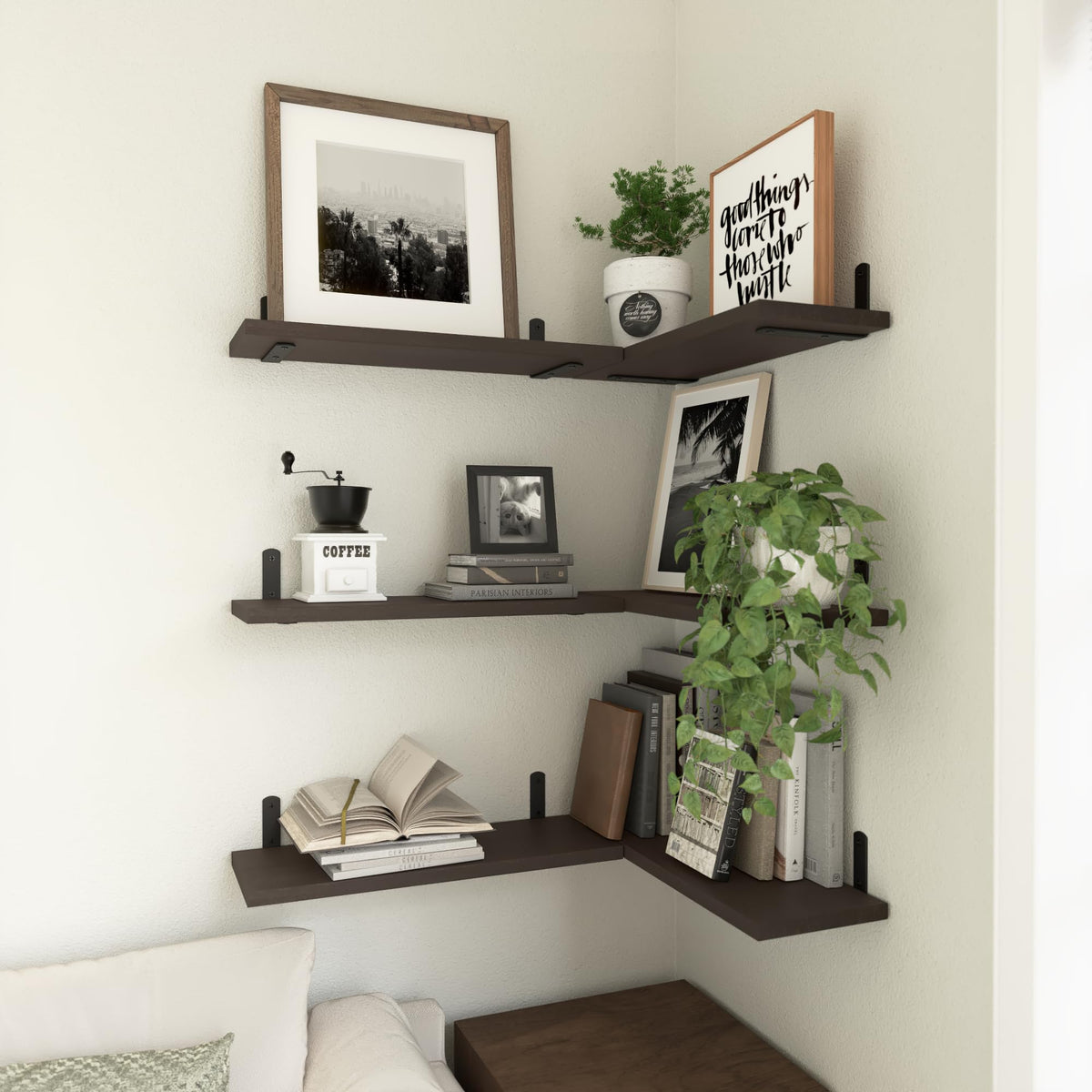 WOPITUES rustic farmhouse wall shelves suitable for multiple rooms