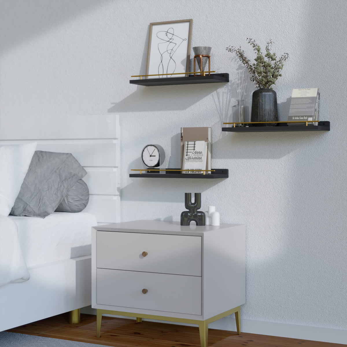 WOPITUES wood and metal guardrail detail on shelf edge