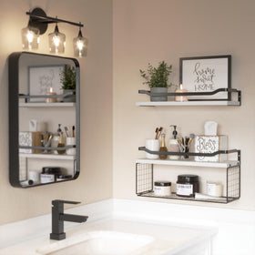 WOPITUES solid wood construction ensures lasting bathroom storage.