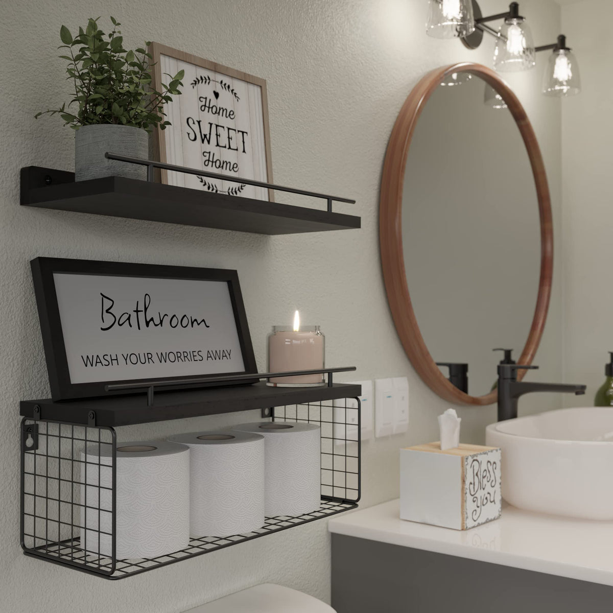 WOPITUES wall-mount design with guardrail enhances stability.