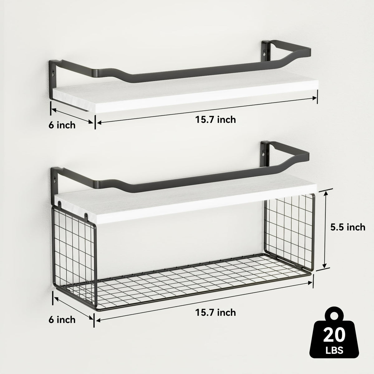 WOPITUES wire basket open-front design for easy access to essentials.