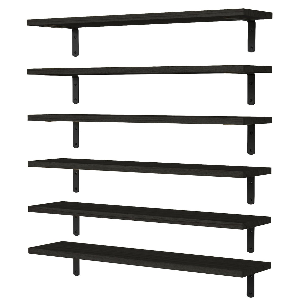 WOPITUES wood floating shelves 24-inch long set for extra wall storage.