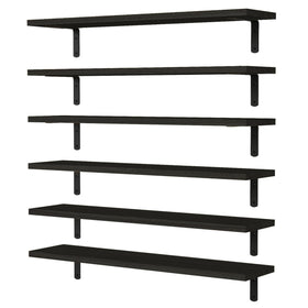 WOPITUES wood floating shelves 24-inch long set for extra wall storage.