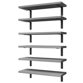 WOPITUES wood floating shelves set of 6 for organized wall storage.