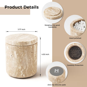 WORHE cotton balls storage canister preserves cleanliness while adding refined bathroom decor.