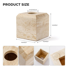 WORHE travertine cover top view reveals natural beige marble pattern and refined style.