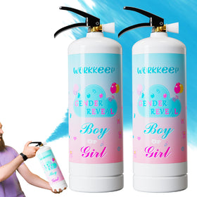 Workkeep giant gender reveal extinguisher blue 2-pack ready for dramatic outdoor moment