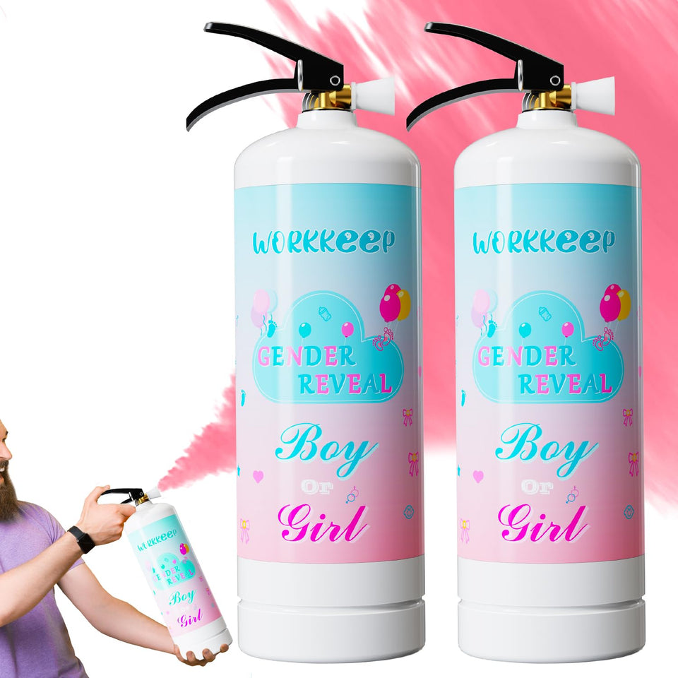 WORKKEEP giant gender reveal fire extinguisher pink 2-pack for party decor