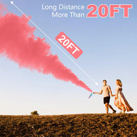 WORKKEEP pink gender reveal extinguisher closeup showing biodegradable powder
