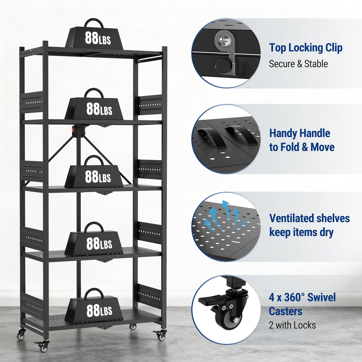 WORKPRO under-bed-storage shelf folds flat for discreet closet storage