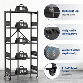 WORKPRO under-bed-storage shelf folds flat for discreet closet storage