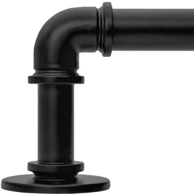 WORLD RODS black curtain rod with wraparound design for light blocking and modern style.