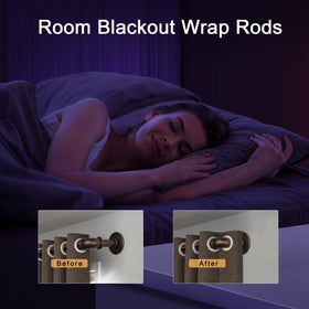 WORLD RODS compatible with various curtains including grommet and rod pocket.