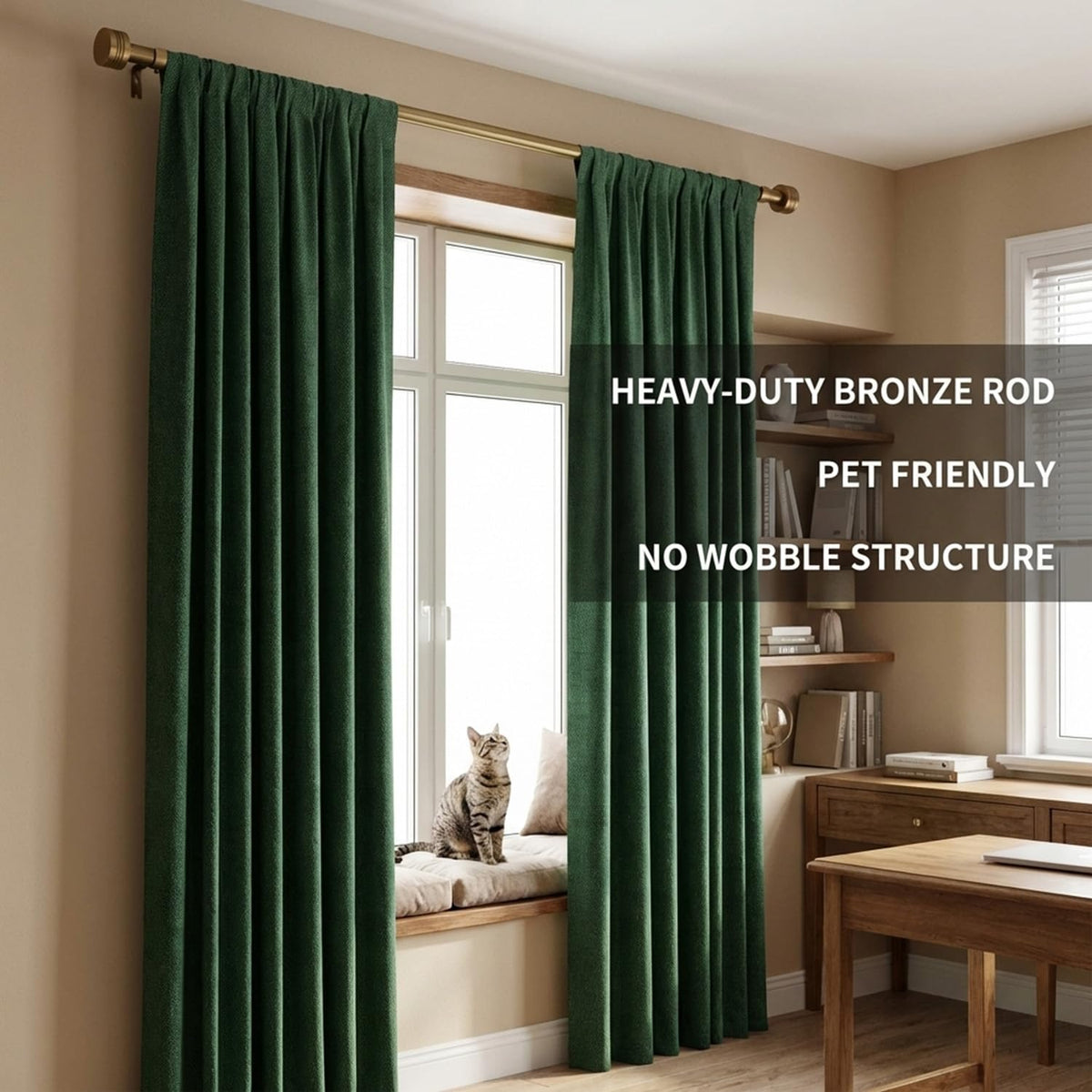 WORLD RODS indoor/outdoor curtain rod suitable for porches and interiors.