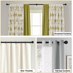 WORLD RODS matte black industrial curtain rod complements urban interiors and durable performance.