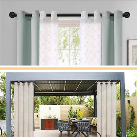 WORLD RODS one-inch diameter rod provides reliable support for varied curtain styles.