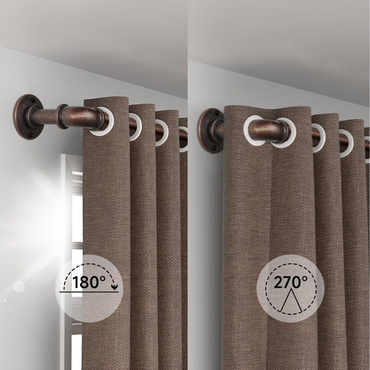 WORLD RODS wraparound design blocks light for enhanced privacy.