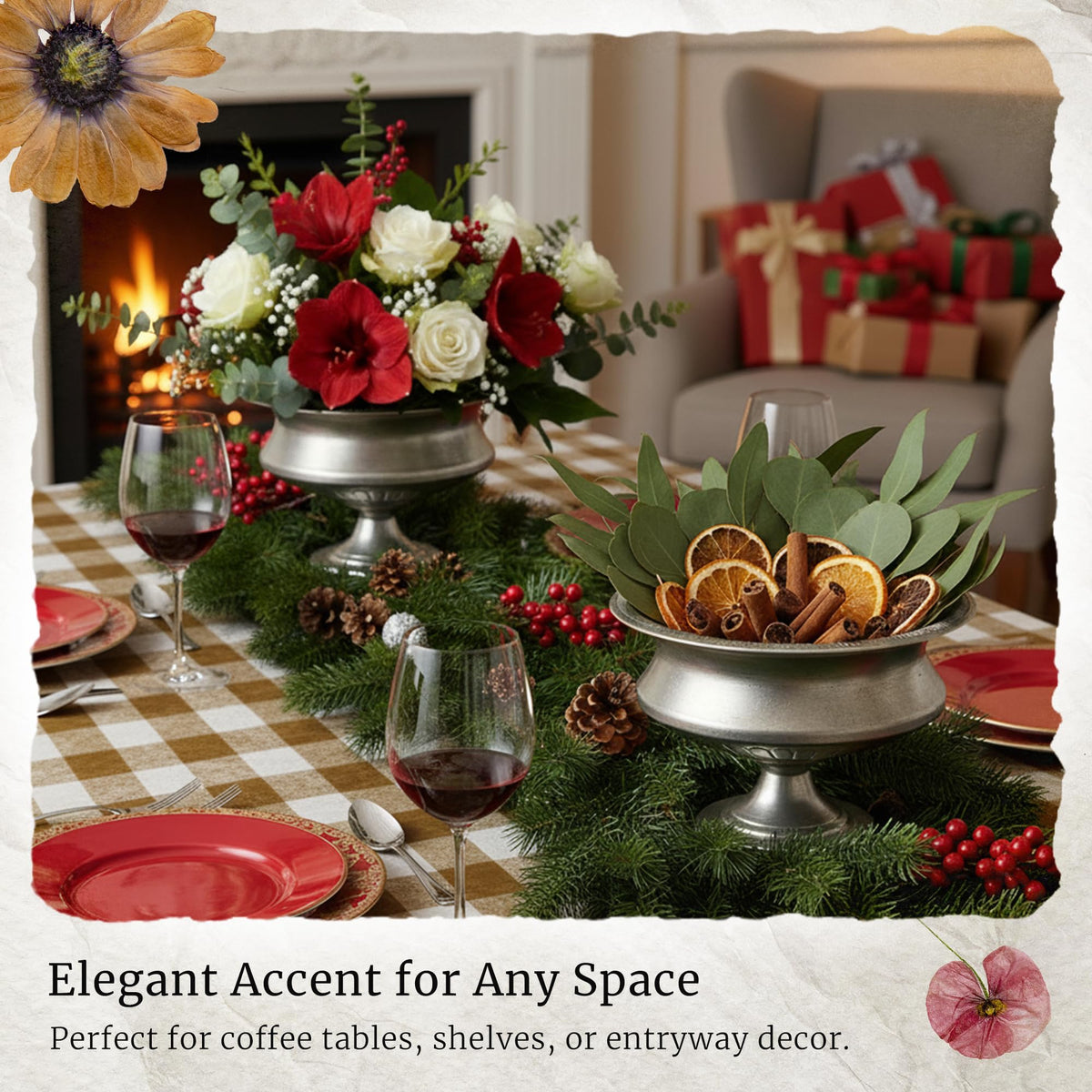 Worth urn vase silver table centerpiece with fresh blooms and timeless appeal.