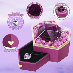 Worthfan eternal rose under a transparent lid highlighting lasting beauty for display