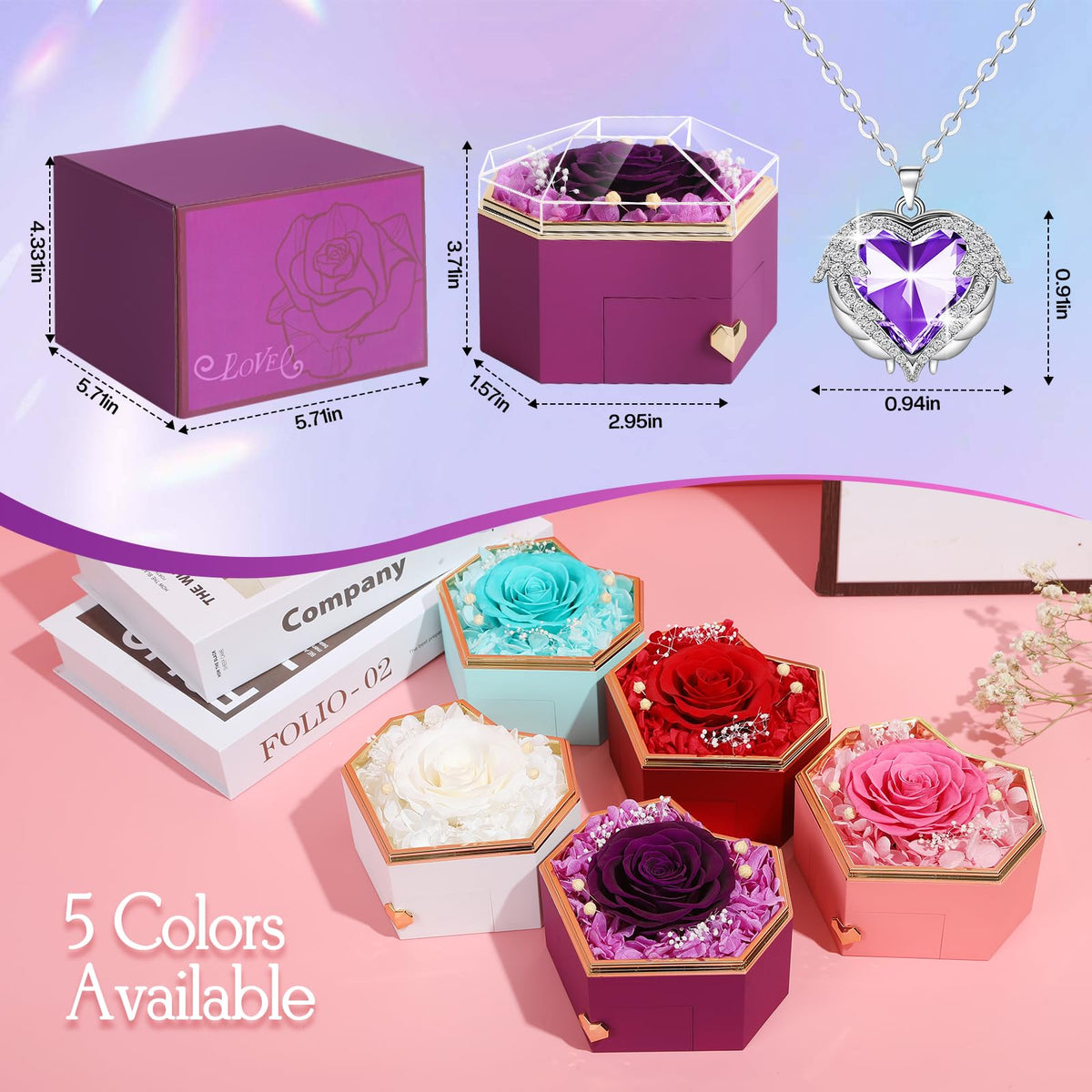 Worthfan rose inside the diamond box offering a refined keepsake for years