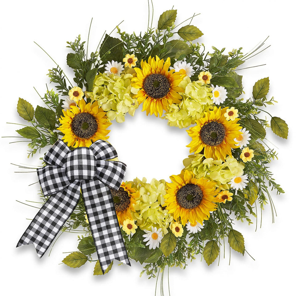 Worthyeah sunflower wreath front door 22 inch welcoming guests with garden charm