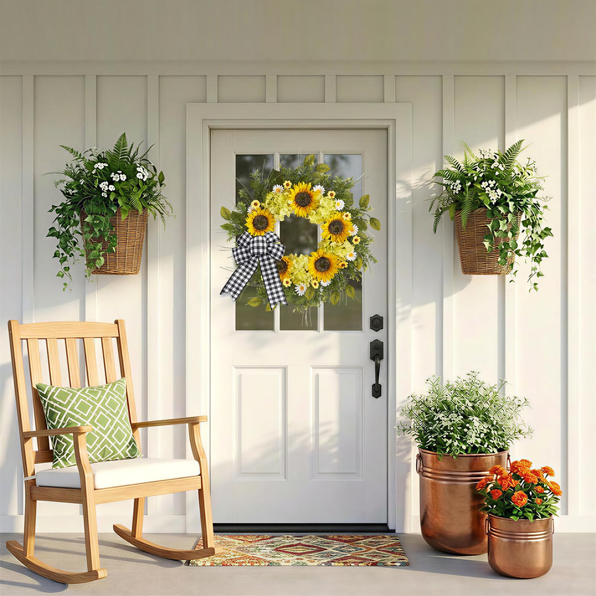 Worthyeah sunflower wreath indoor outdoor use versatile placement