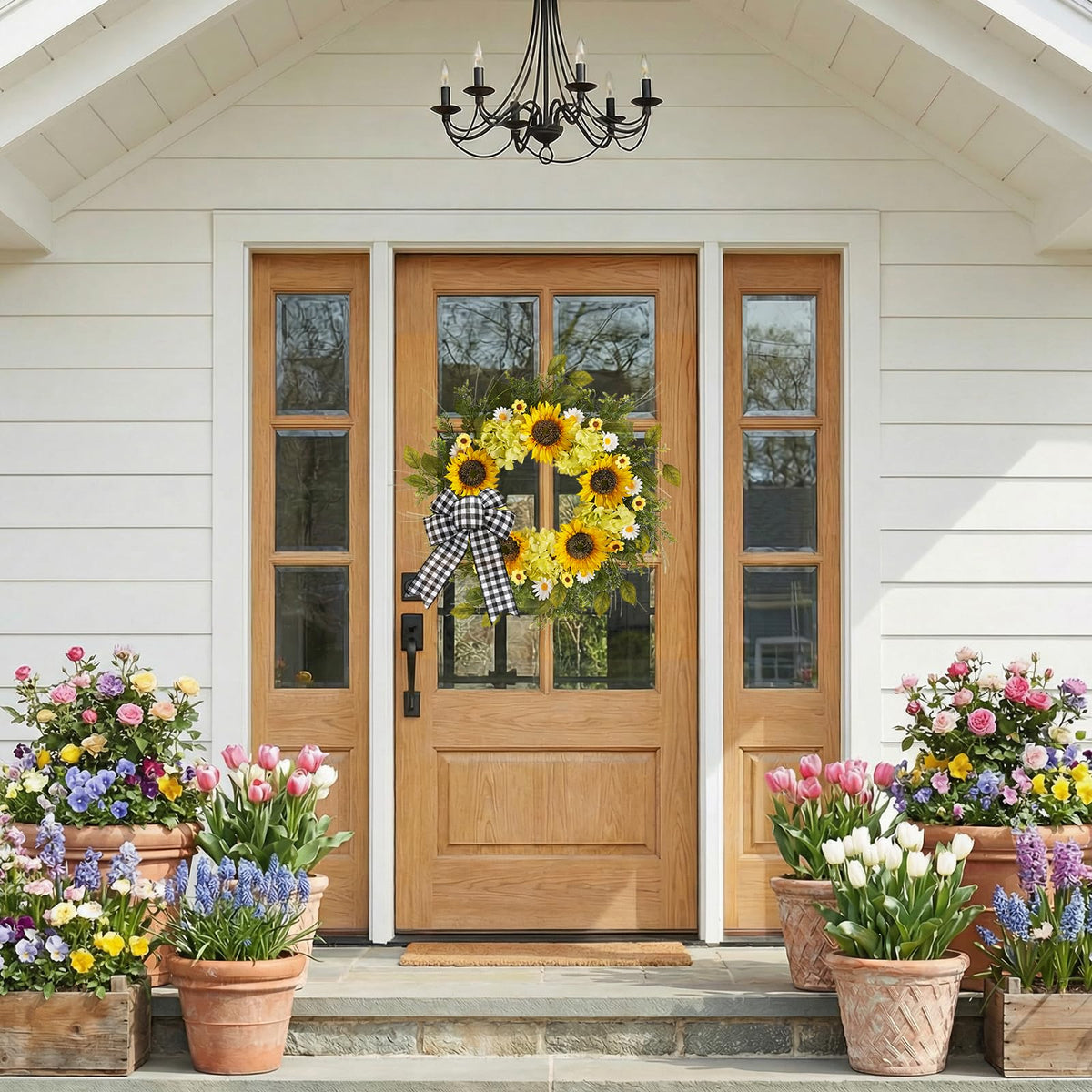 Worthyeah sunflower wreath spring summer transition for year-round appeal