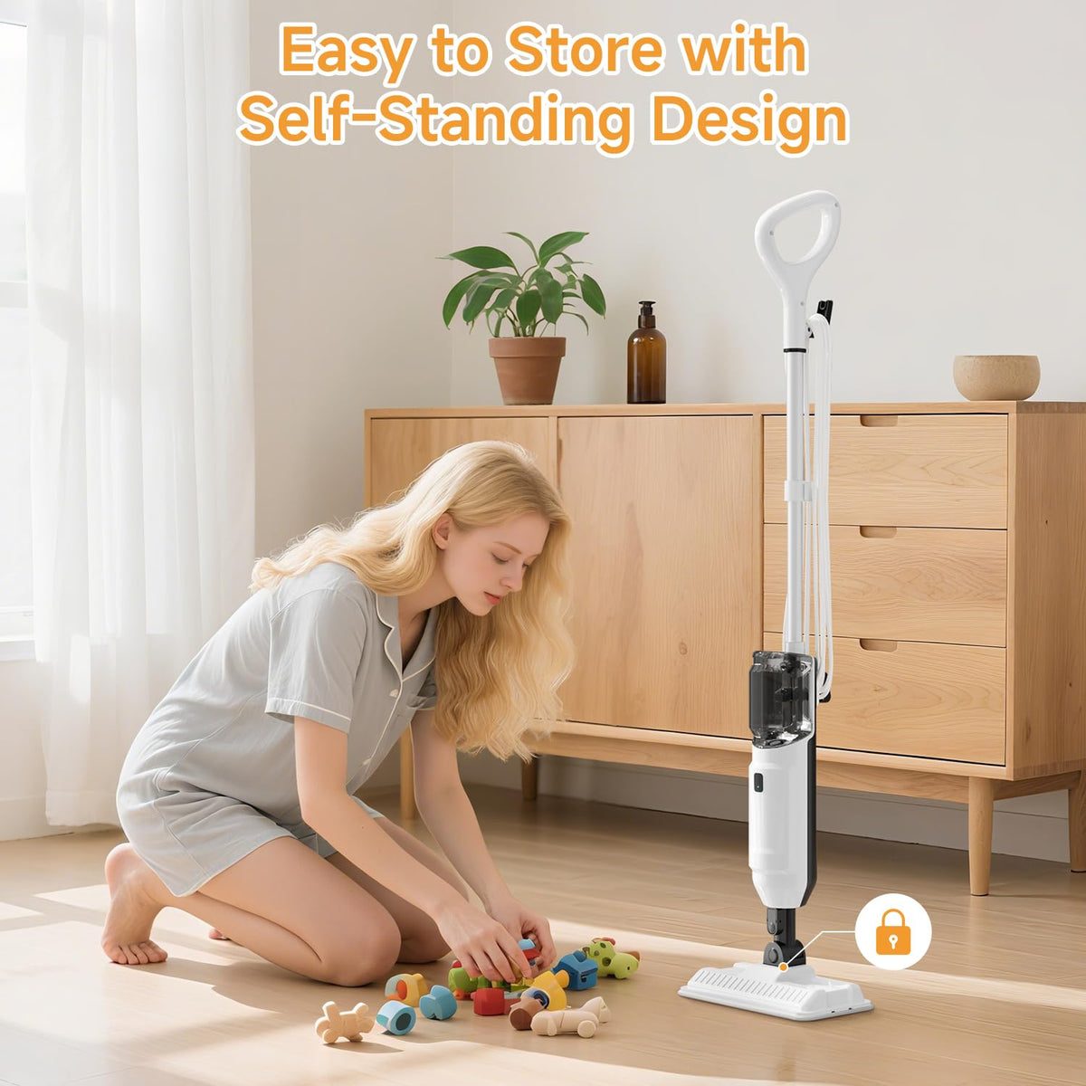Wotaste steam mop includes washable pads for reusable cleaning
