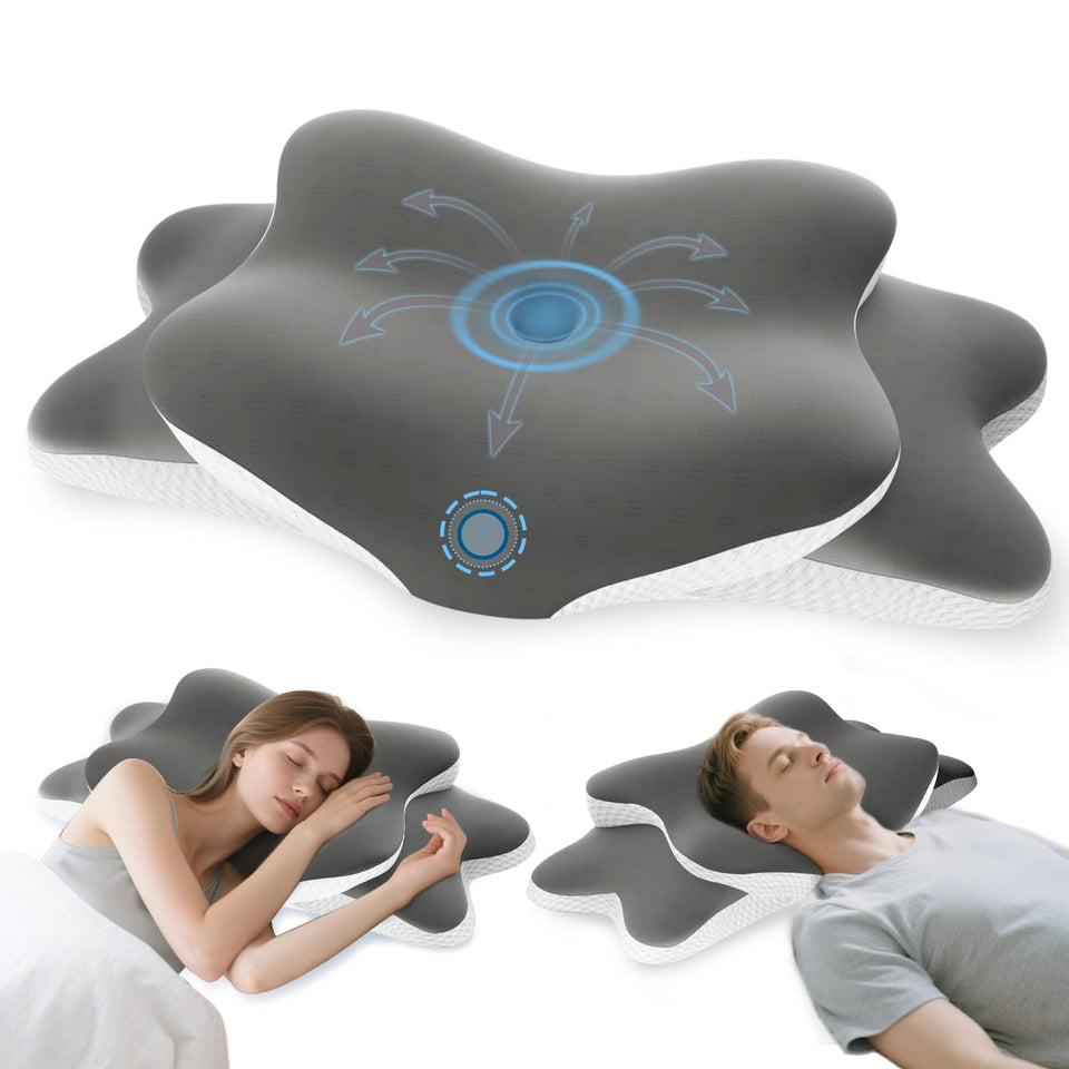Wotyamomioo cervical neck pillow side view showing ergonomic support