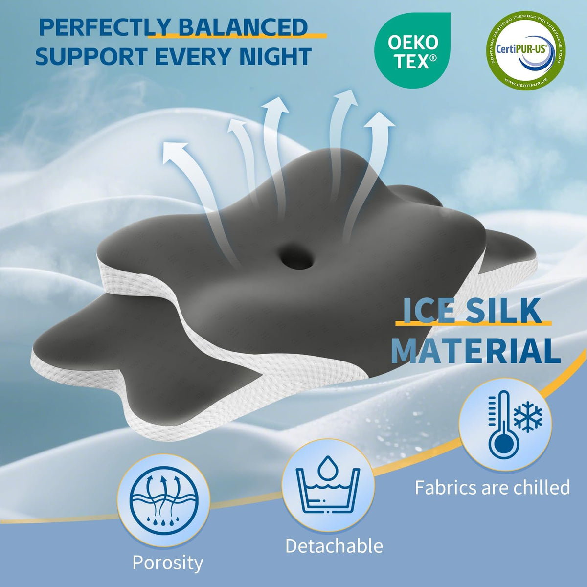 Wotyamomioo ice feel pillowcase enhances cooling and moisture wicking