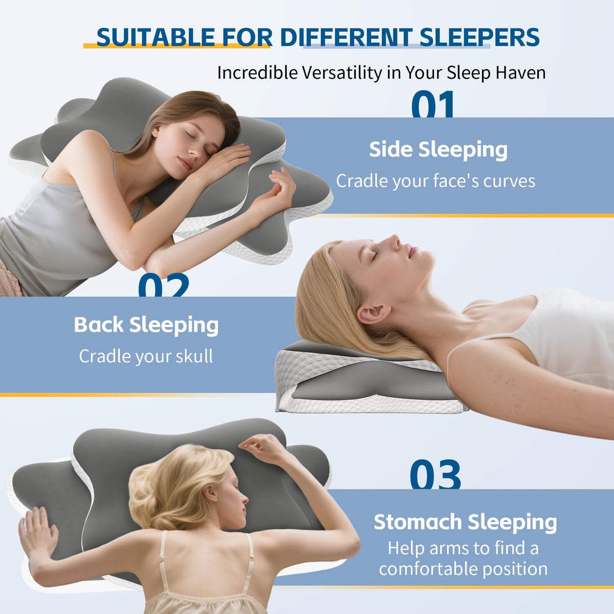 Wotyamomioo memory foam core pillow contours to neck and shoulders
