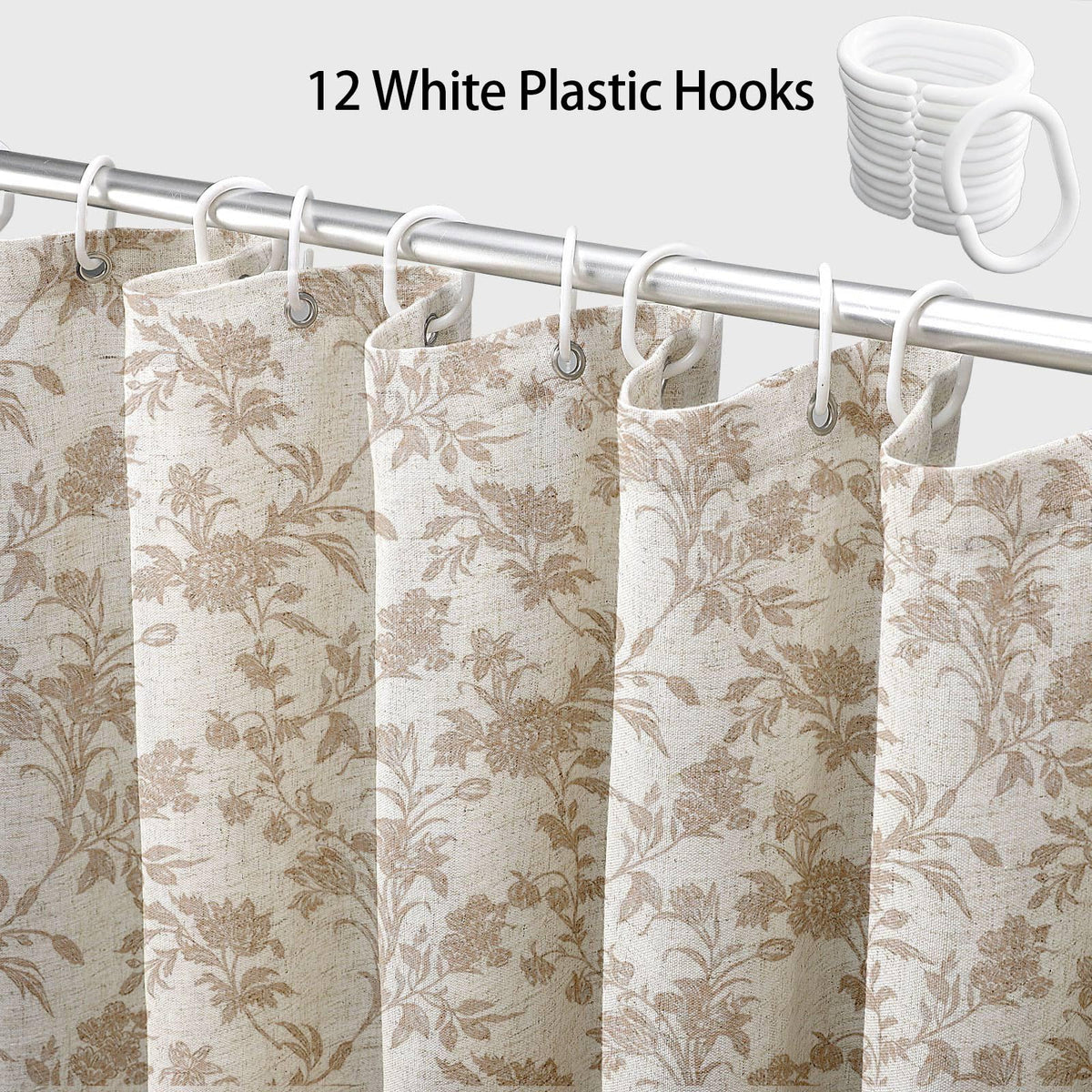 WOUVMA beige floral pattern curtain viewed in natural light for cottagecore style.
