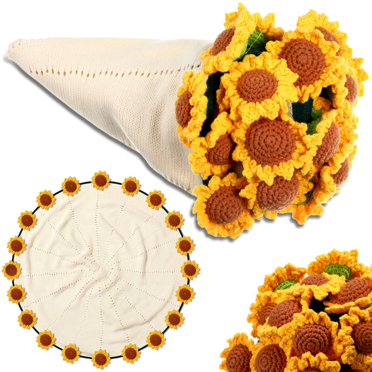 WovWeave Sunflower Bouquet Blanket with 3D design adds cozy decor to any room.