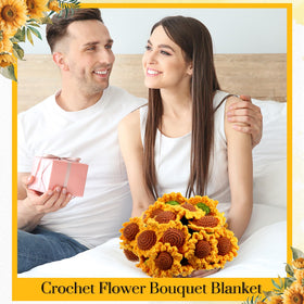 WovWeave Sunflower Bouquet Blanket folded as a bouquet boosts gift-ready display.