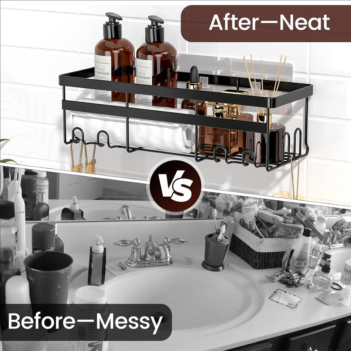 WOWBOX shower caddy front fence enhances stability for heavy items