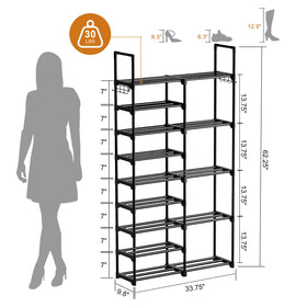WOWLIVE 9-Tier Shoe Rack assembly instructions guide quick setup