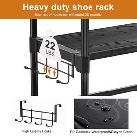 WOWLIVE 9-Tier Shoe Rack in closet demonstrates organized space