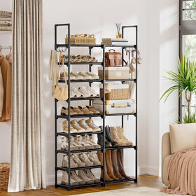 WOWLIVE 9-Tier Shoe Rack modular setup demonstrates split-into-two-racks flexibility